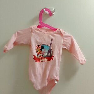 'Disneyland Paris" Little Girls Minnie Mouse Long Sleeved Onesie